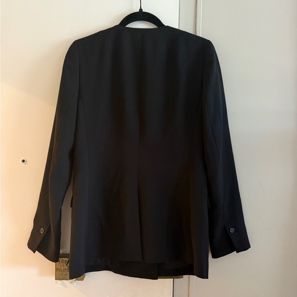 J. Crew Black Double-Breasted Collarless Blazer - Picture 2 of 3